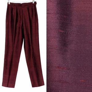 VINTAGE MAROON Raw Silk Pant Pauli’s Vasseur Paris